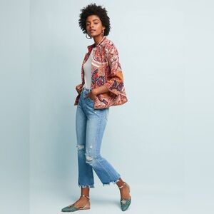 Anthropologie Moth Paisley Intarsia Blazer Small